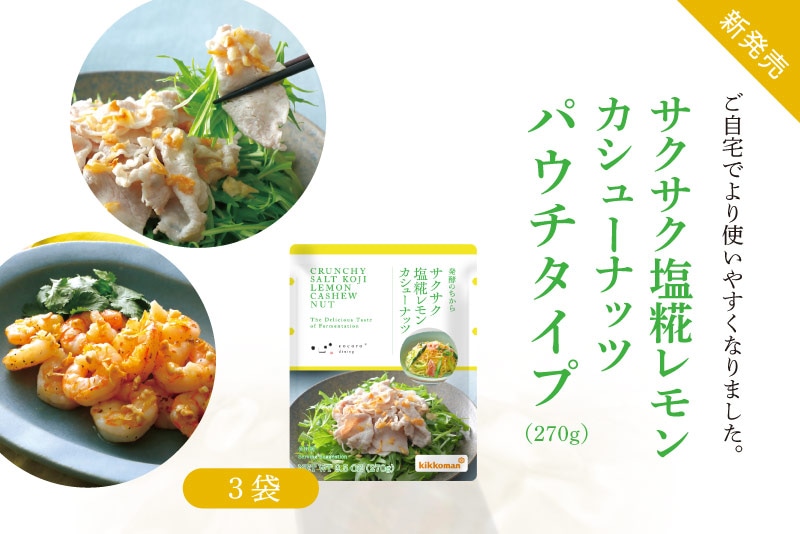 サクサク塩糀レモンカシューナッツ パウチタイプ3袋 おまとめ