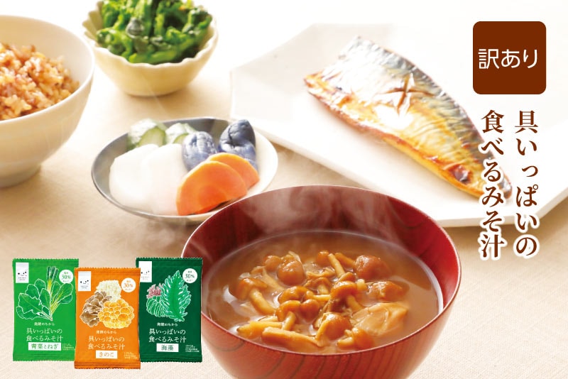 訳あり 具いっぱいの食べるみそ汁 45食セット