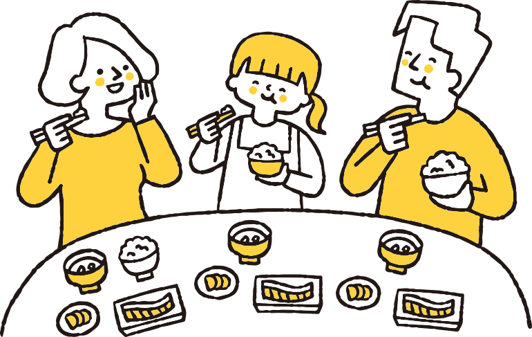 食事風景のイラスト