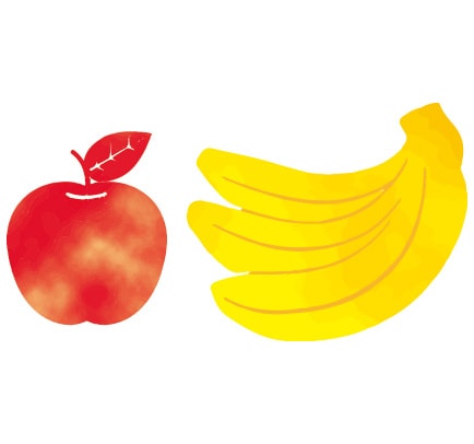 リンゴとバナナのイラスト