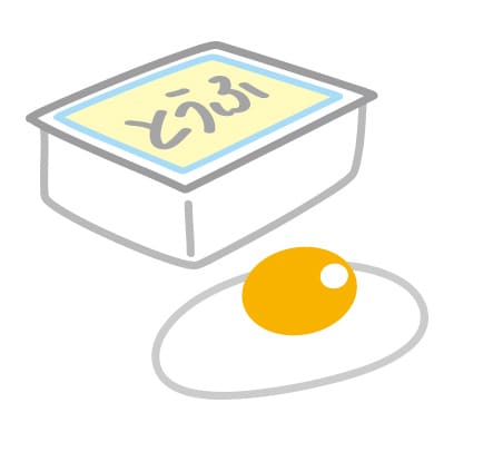 卵と豆腐のイラスト